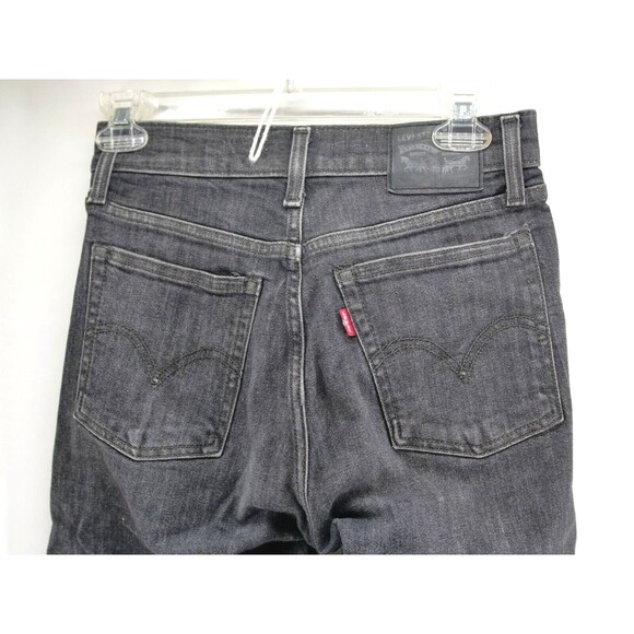 Levi's black wedgie straight button fly‎ denim jeans size 26x26 Raw Hem Women - Picture 9 of 11